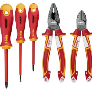 Zestaw 3 wkrętaków FELO - ERGONIC VDE  4,0/PH1/PH2 + obcinaczki boczne VDE 160 / kombinerki VDE 180