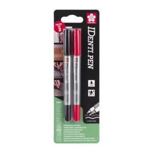 Markery wodoodporny IDenti-Pen czarny + czerwony, Sakura