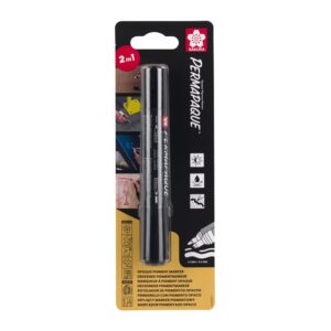 Marker Permapaque dwustronny 1mm i 5,5mm czarny, Sakura